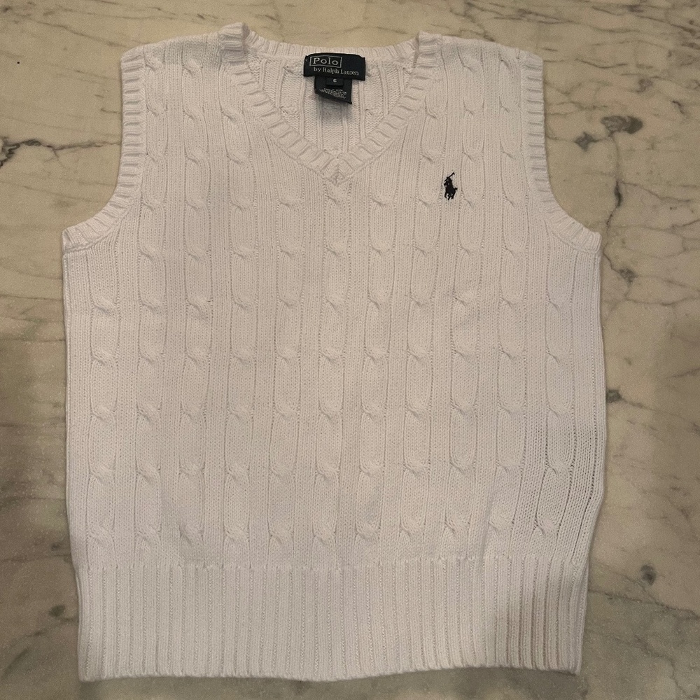 Ralph Lauren V-neck Cable Sweater Vest